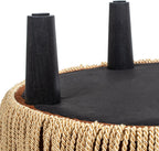 Jennifer Taylor Home Yolanda 24" Round Upholstered Accent Ottoman, Burnt Orange Performance Velvet