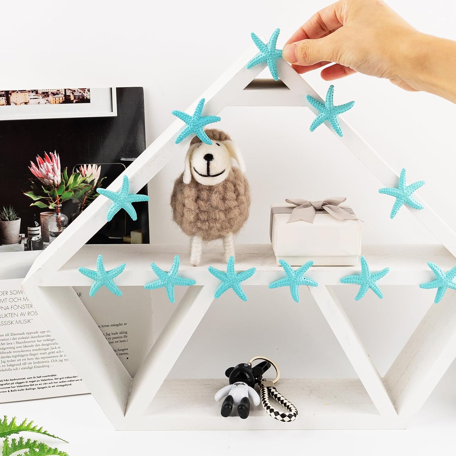 Framendino, 30 Pack Cute Seashells Starfish Decor Small Finger Resin Ornaments for Wedding Beach Theme Party DIY Crafts Home Fish Tank Decoration