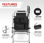 OmySalon Directors Camping Chair with Side Table Storage Bag, Foldable Camping Chair for Aritist & Client (26in)