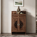 Personal Shrine Altar Table, Solid Wood Frame Buddhist Altar Cabinet, Meditation Prayer Table with Drawer (Brown, 78cm/30.7in)