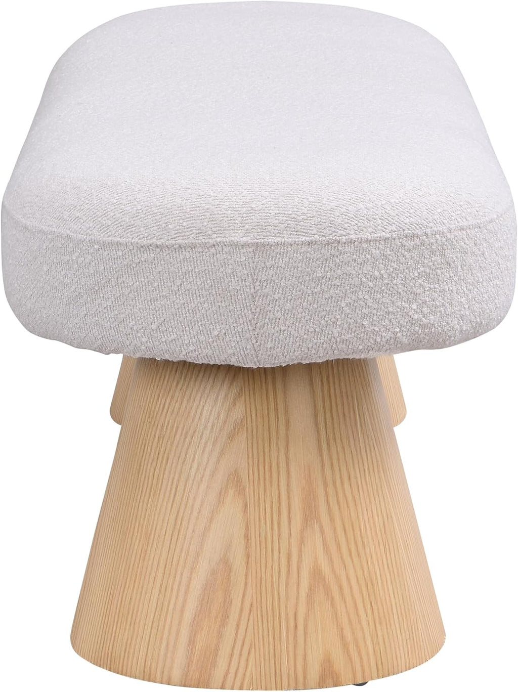 Christopher Knight Home Manila 49" Oval Dining Bench, Boucle Ottoman Bench, Large Dining Chair, Comfort Kitchen Seating, Comfort Long Footstool for Living Room Dining Room, No Assembly Needed, Beige