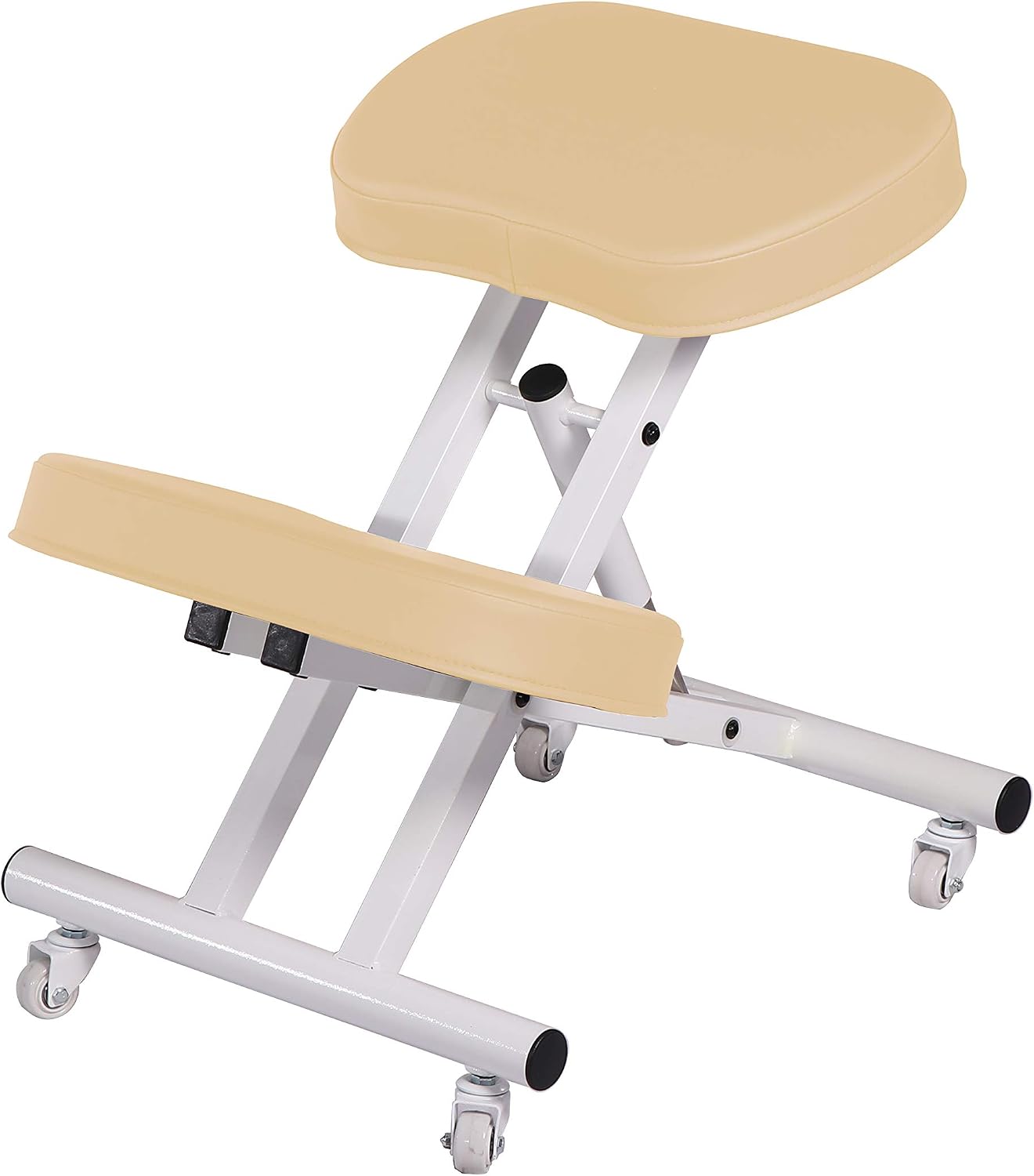 Master Massage Healthy-Star-Program Steel Posture Kneeling Chair with Back Support for Office –Metal Folding Posture Chair, Cream
