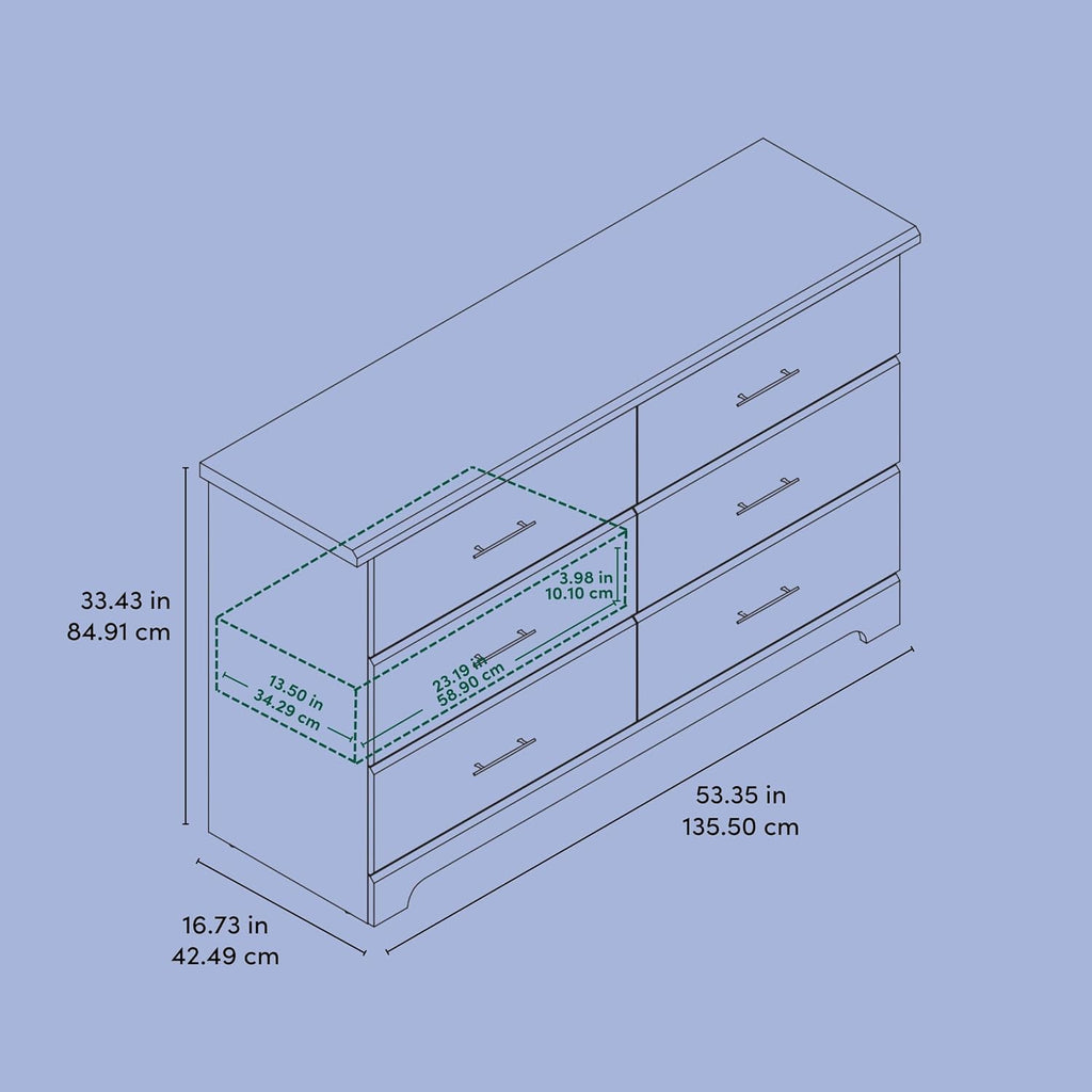 Storkcraft Brookside 6 Drawer Dresser, Driftwood | GREENGUARD Gold Certified, Wood Dresser for Bedroom, Kids & Nursery Storage Chest, Safety Interlocking Drawers, Kids Bedroom