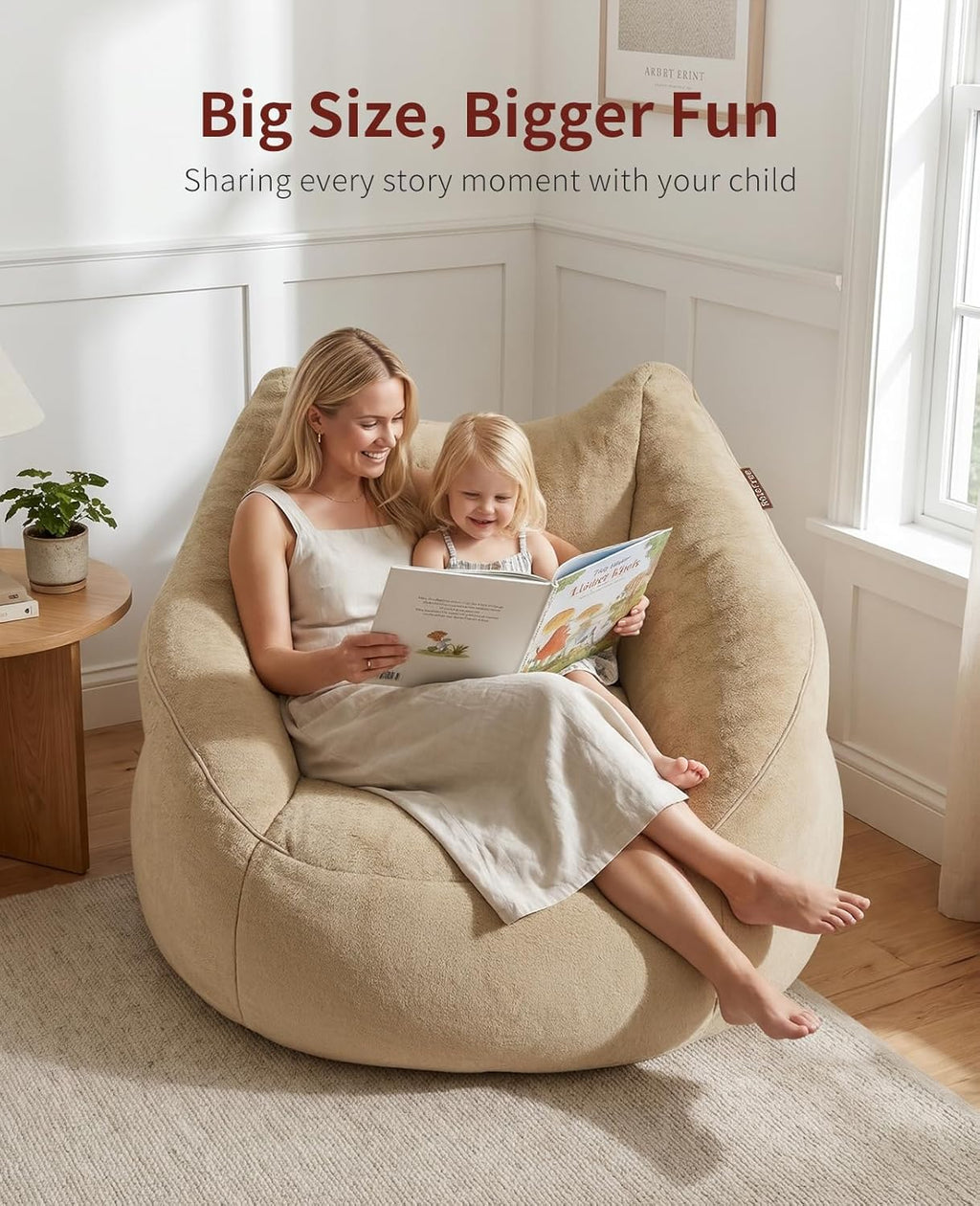 Relefree Cafy Bean Bag Chair for Adults,Oversized Reading Chair with Armrests,Memory Foam Filling Comfy Chair,Giant Cozy Adult Bean Bag Chair,Large Lazy Living Room Chair for Bedroom,Reading Nook