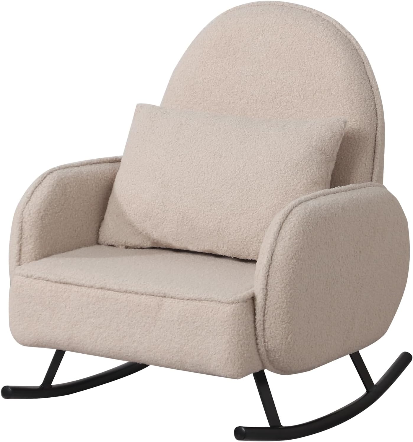 Baby Rocking Chair,Toddler Chair,Kids Chair,Kids Sofa, Shaky Metal Foot and Sherpa Fabric,Toddler Rocking Armchair for Boys and Girls Rest (Beige)