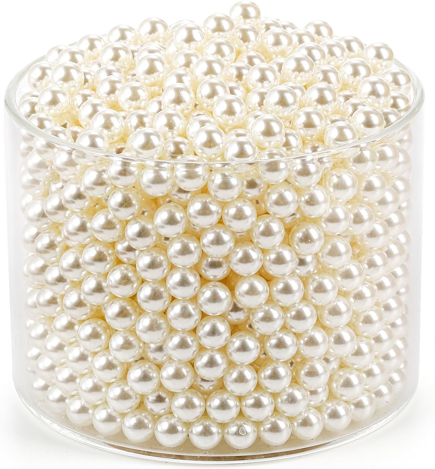 Okllen 2000 Pcs Art Faux Pearls, 8mm Undrilled Pearls, Ivory Polished Beads Loose Pearls for Crafts, Jewelry Making, Vase Fillers, Table Scatter, Wedding, Home Decoration, No Hole