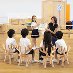 Wooden Toddler Chair, Kids Step Stool & Kids Chair for Table, 1-6 Years Solid Rubber Wood Desk Chair with Deer Antlers Backrest, CPC Certified, Safe & Sturdy for Home Playroom Classroom（1 Pack）