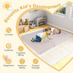 Costzon 9 Pcs Kids Play Couch, Versatile Building Fort Foam Play Couch for Boys & Girls, Crawling Floor Sofa for Sleeping, Convertible Soft Foam Playset for Kids Teen Playroom Bedroom Gifts