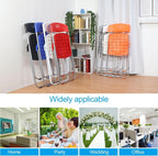 Plastic Folding Chairs for Parties and Weddings, Folding Office, Stackable Commercial Event Seats with(White)