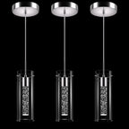Pendant Ceiling Light Fixture, LED Kitchen Lighting Crystal Pendant Lights Kitchen Island, 1-Light Integrated Kitchen Hanging Light Fixture Modern Island Light with Bubble Glass Three Pack