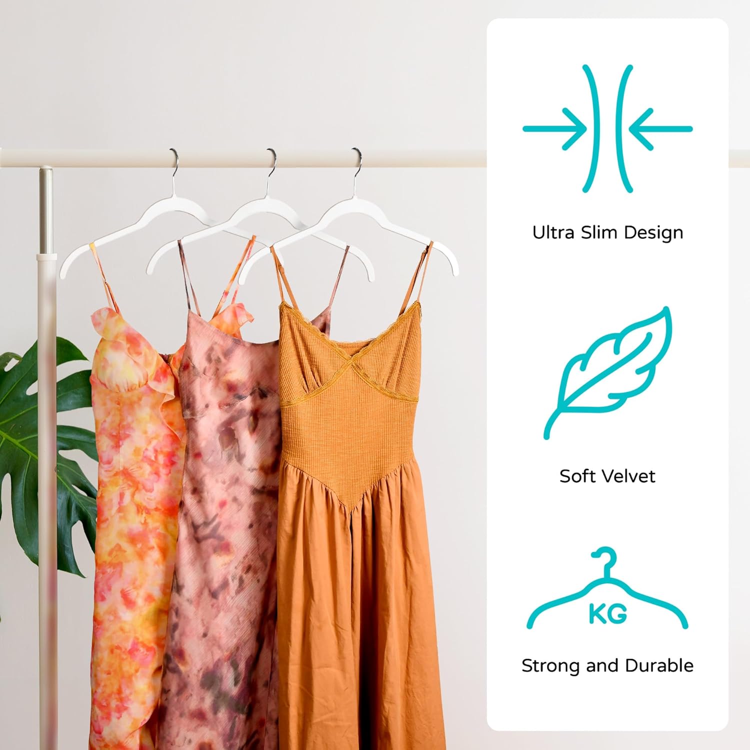 Sishynio Velvet Hangers 100 Pack, Space Saving Non Slip Hangers for Closet Organization, Slim Flocked Clothes Hangers with 360° Hooks for Shirts, Dresses, Pants, Coats and Tops(White)