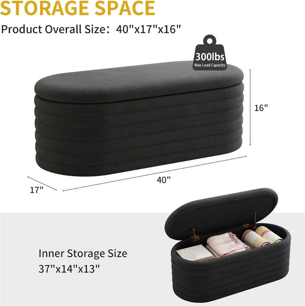 Modern Storage Bench, End of Bed Stool for Bedroom Living Room Entryway Closet