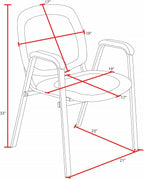 Romig Ace Vinyl Guest Stacking Chair with Arms, Durable and Comfortable Upholstery, Sturdy Steel Frame, Stackable Design for Office, Reception, and Conference Areas - Midnight Black