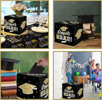 Gatherfun Graduation Decorations 2026 Graduation Box Graduation Card Box for Graduation Gift Graduation Party Favors Decor Party Supplies （Black and Gold）
