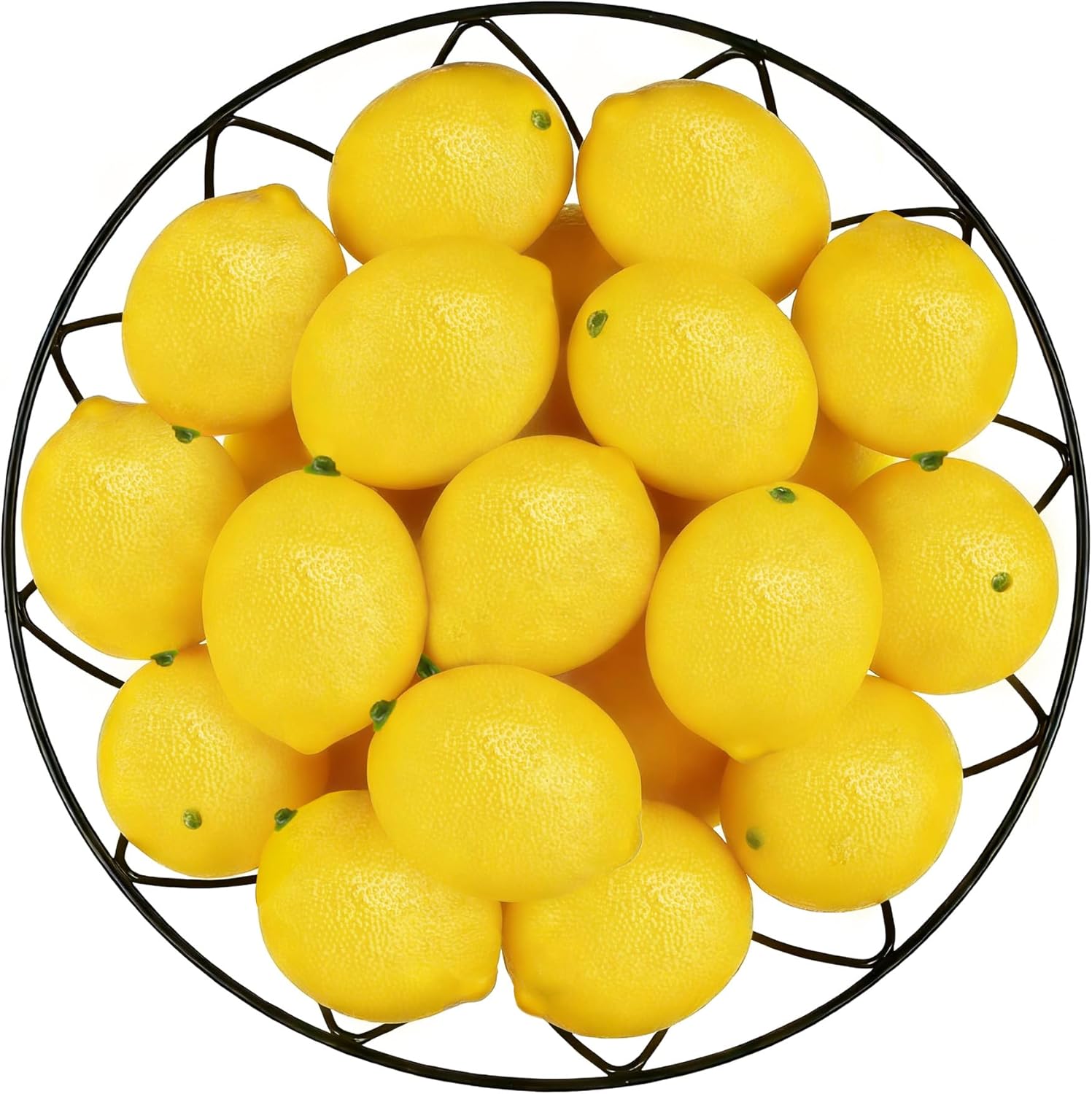Toopify Fake Lemons, 20 Pcs Ultra Realistic Artificial Fruit with Natural Texture, Matte Non-Glossy Home Kitchen Table Decor for Photography and Party