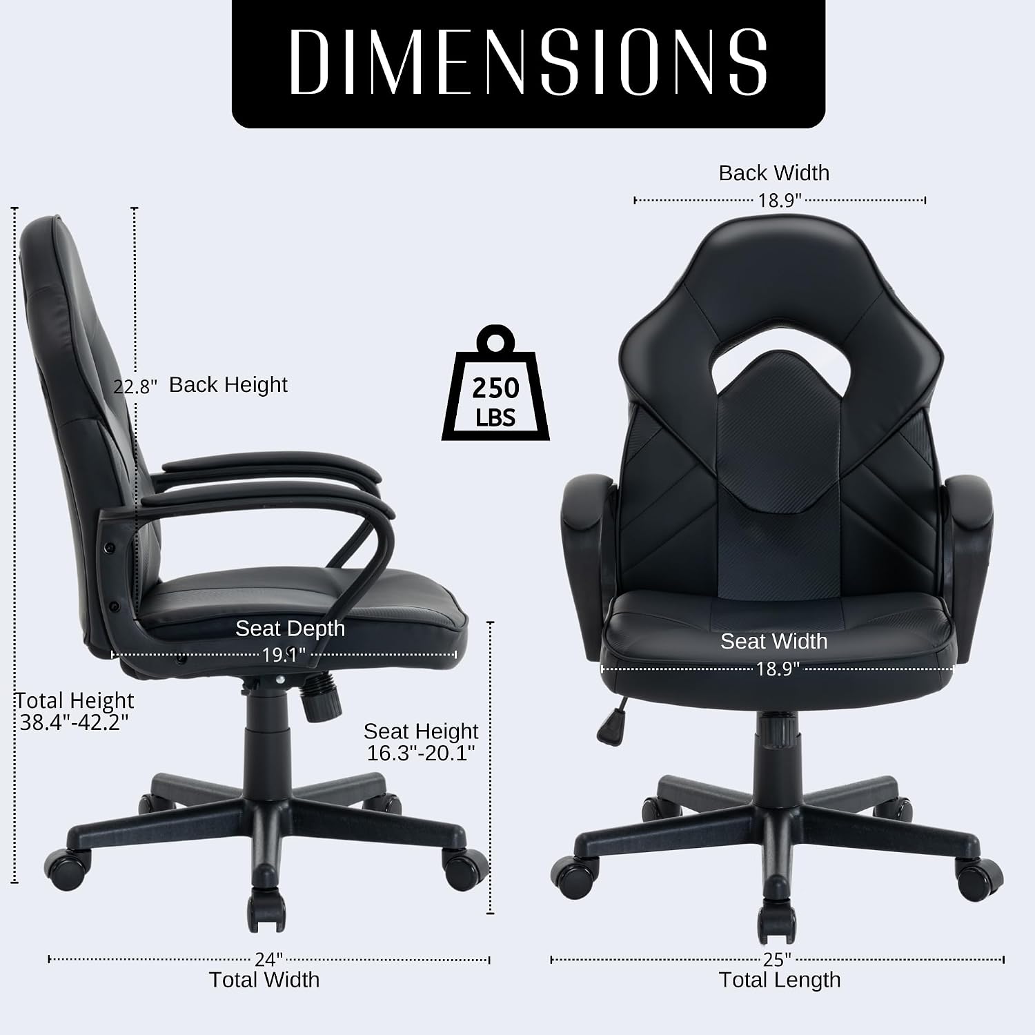 Ergonomic Computer Gaming Chair Home Office Racing Executive Video Task Desk PU Leather for Adults Teens Kids Gamer