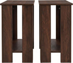 HOME DESIGN Telluride End Table Set of 2, Modern Wood Accent Tables with Lower Shelf, Living Room/Bedroom Side Tables — Available in Walnut or Black Finish