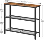 HOOBRO Small Narrow Side Table with Charging Station, Thin Sofa Table with Shelves, Slim Nightstand with USB Ports Outlet, for Hallway, Entrance, Living Room, Bedroom BF73XG01 BF102UBZ01