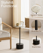 Black Drink Table Pedestal, Round Side Table, Drink Tables for Small Spaces, Pedestal End Table, Small Pedestal Table