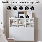 SoBuy Wall Mounted Folding Table | Floating Desk for Small Spaces, Fold Down Workstation Table with Adjustable Shelf for Home, Office, Bedroom, White