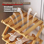 6 Tier Foldable Bamboo Shoe Rack, No Assembly Vertical Space Saving Shoe Organizer for Entryway Closet Corner Tight Small Spaces, 2026 Upgraded Natural Wood