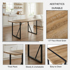 Dining Table Set for 4, Modern Table and Chairs Set of 4, 5 Piece Dining Table Set Include Wooden Rectangle Kitchen Table and 4 Fabric Chairs Ideal for Kitchen Dining Room Easy to Assemble