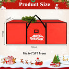 Christmas Tree Storage Bag 7.5 Ft, Heavy Duty 600D Oxford Cloth with Built-in Double Mesh Pockets, Double Zippers & Reinforced Handles (50×16×20in)