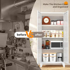 Metal Pantry Cabinet, Kitchen Pantry Storage Cabinets with 2 Door and Adjustable Shelves, Freestanding Cupboard for Kitchen, Dining Room