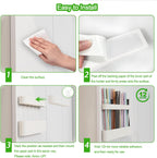 Straw Holder for Cabinet Door, Silicone Straw Organizer for Cabinet Door, Kitchen Cabinet Organizer Reusable Straws Dispenser for Home Kitchen Accessories (White)
