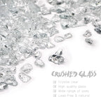 Crushed Glass for Resin Art, Broken Glass Pieces for Crafts Vase Filler Home Decorations,Crushed Glass for Crafts,3-6mm,1.5 Pound (Crystal/Transparent)