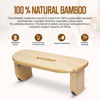 NIXSCALINO Folding Meditation Bench | Bamboo Kneeling Stool with Rocking mechanism - Portable Cross Legged Folding Seiza Chair