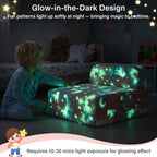 Tiita Folding Sofa Bed for Kids, Toddler Fold Out Couch Bed with Removable Cover, Kids Futon Sleeper Chair Folding Beds Mattress for Children Room, Living Room, Guest Room,Colorful