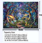 Amonercvita Fantasy Forest Tapestry Magical Trees Tapestries Galaxy Space Wall Tapestries Psychedelic Plant Floral Tapestry Wall Hanging for Home Decor