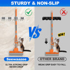 2 Pack Broom Mop Holder Wall Mount, Broom Organizer Mop Hanger Storage Tool Utility Racks Stainless Steel Mop Holder Solid for Home Kitchen Garden Laundry Garage (2, 4 Racks 3 Hooks)