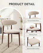 Dining Room Chairs Set of 4, Upholstered Farmhouse Dining Chairs, Modern Fabric Kitchen Chairs with Solid Wood Leg,Beige