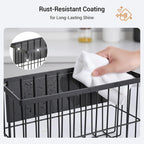 2 Pcs Magnetic Basket Fridge Dryer Ball Holder for Laundry Room Organization and Storage, Magnetic Lint Bin Home Organization for Laundry Room, Kitchen & Office Class School (Black, L&XL-2pcs)