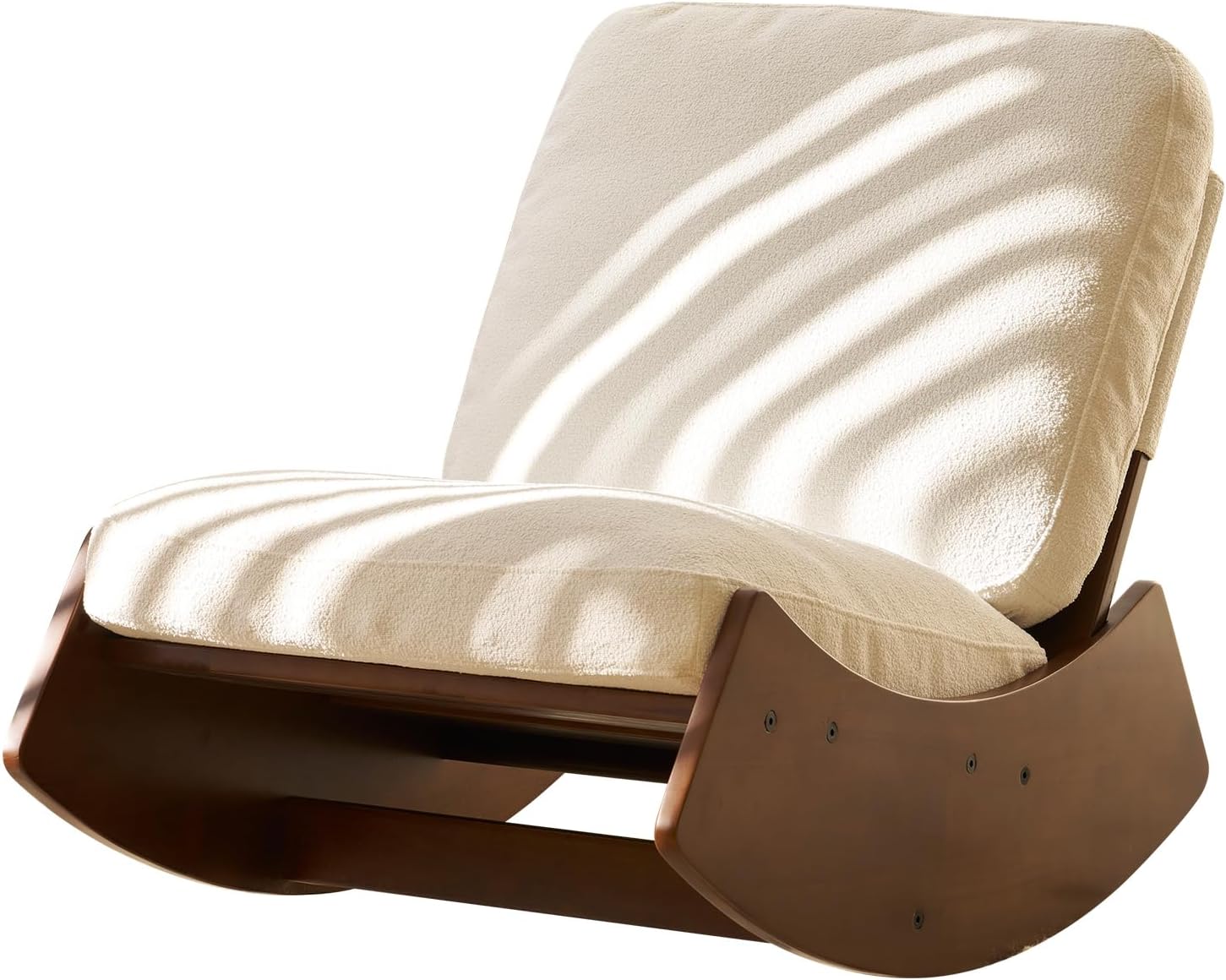 HAZO Nursery Rocking Chair Tall Back Boucle Glider Rocker Rocking Accent Chair Comfy Single Sofa Side Chair for Living Room Bedroom Hotel, Bedroom(White)