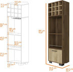 Corner Wine Cabinet Storage Locker, Tall Pantry Sideboard witn 2-Shelf and 1-Drawer,for Kitchen Home
