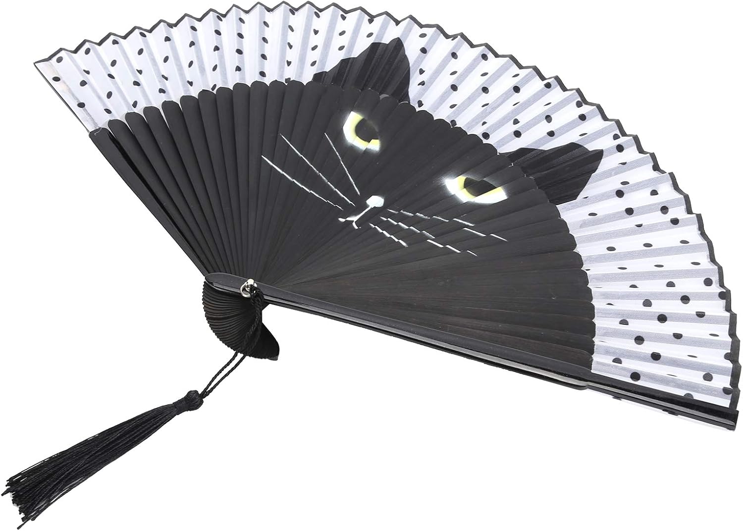 Cat Folding Fan, Japanese Style Hand Held Fan, Portable Cooling Blower with Distinctive Cat Pattern, Ideal for Keeping Cool, Dancing, Weddings, Parties & Gifts