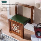 Folding Chair Wall-Mounted Invisible Shoe-Changing Stool, Extra-Wide Seat Made of Solid Wood Wall Seat Folding, for Living Room Bedroom Aisle Porch Bathroom(Brown)