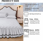 Bed Skirt Wrap Around Elastic with Ruffled Modern Comfort Breathable Bedskirt with 2 Pillowcases for Bedroom Decor Machine Washable