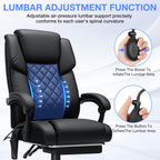 HOFFREE Executive Office Chair with Adjustable Lumbar Support High Back Computer Chair with Adjustable Headrest Reclining Home Office Desk Chair with Foot Rest,Black