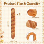 Woration 18 Inch Fake Baguette Decoration Lifelike Artificial Long Bread Model French Bread Ornament Loaves Soft Cake for Thanksgiving Desk Party Decor-2Pcs