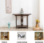 Altar Table Personal Meditation Shrine,with Storage Pooja Cabinet Altar Supplies,Retro Chinese Style Pooja Mandir,for Pooja and Incense Tribute Walnut 31.5 x 15.7 x 31.5in