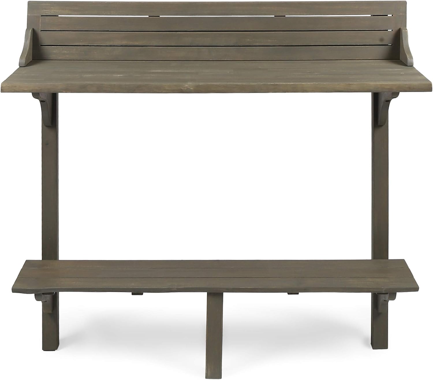 Christopher Knight Home Caribbean Outdoor Acacia Wood Balcony Bar Table, Grey Finish