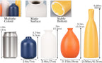Multi-Color Ceramic Small Bud Vases Set of 4, White Yellow Orange Blue Vase, Modern Minimalism Style Vases for Rustic Home Decor, Ideal Decorative Vases for Living Room, Dining Room, Mantel, Entryway