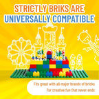 Strictly Briks Building Brick Baseplate for Building Toy Projects, Large Toy Building Sets - Compatible with Major Block Brands - 15 x 10.5 in, Green (Pack of 2)