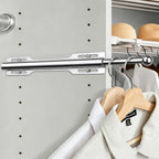 Valet Rod For Closet Pull Out, Heavy Duty Adjustable Valet Rod For Closet, Laundry Room, Bedroom, Bathroom (Chrome)