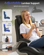 Office Chair Big and Tall, Adjustable Lumbar Support for Back Pain Relief, Double Cushioned Comfy Ergonomic Home Office Chair, Extra Wide Seat & Flip-up Armrests Office Chairs