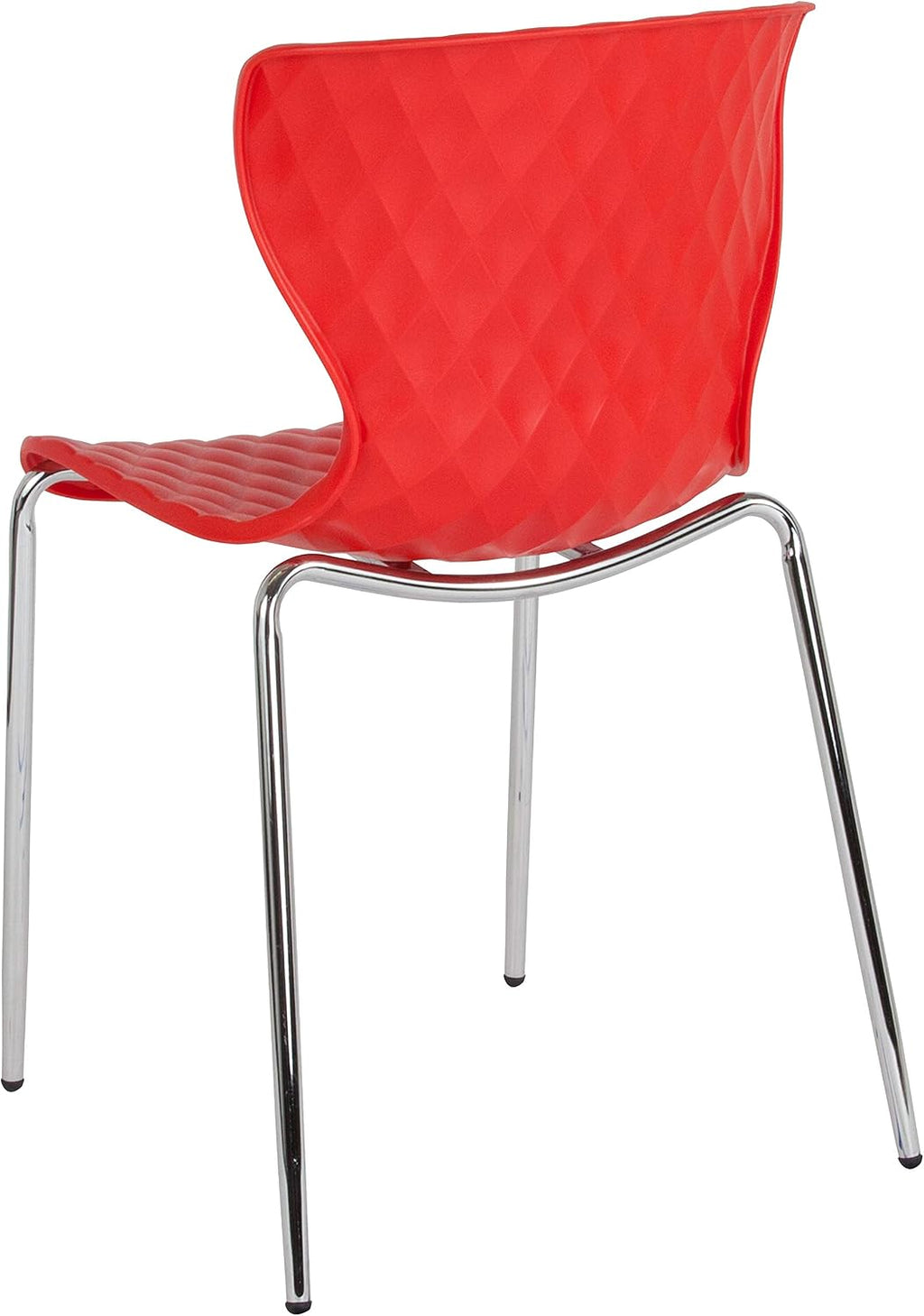 EMMA + OLIVER Contemporary Design Red Plastic Stack Chair